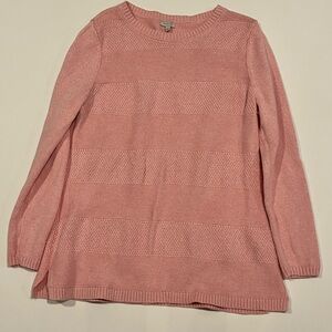 Talbots pink cotton pullover sweater woman’s xl textured